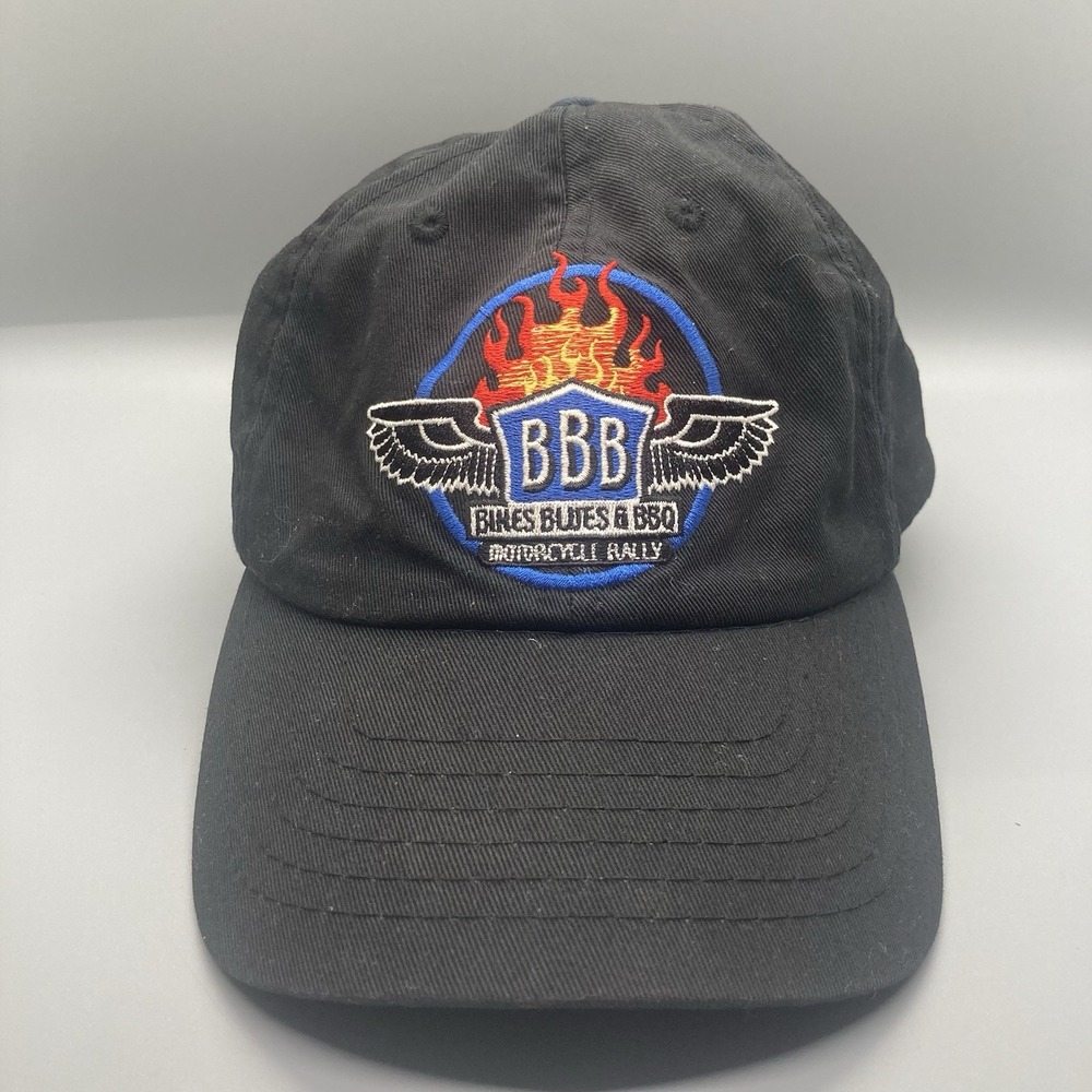 Bikes Blues BBQ Motorcycle Rally Hat Black